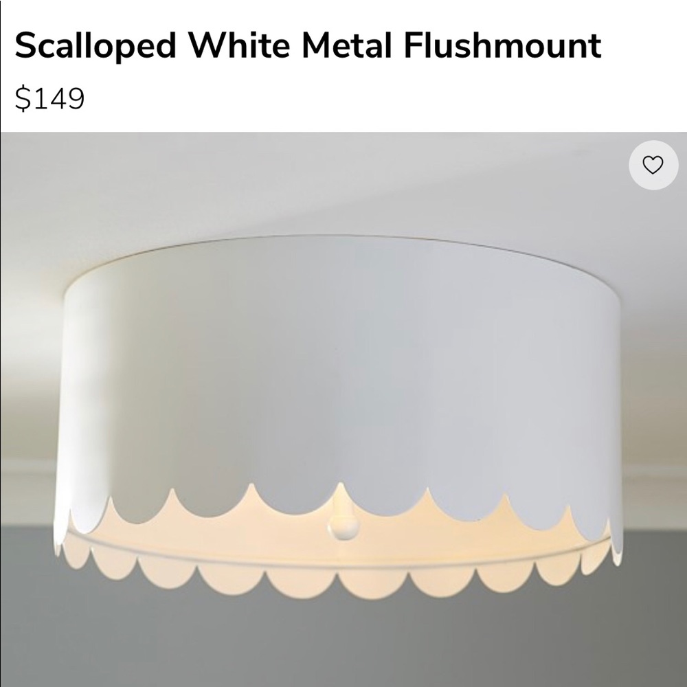 Pottery Barn Kids scalloped flushmount NWT in box